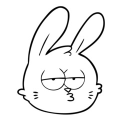 cartoon jaded rabbit face