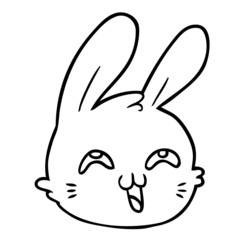 cartoon happy rabbit face