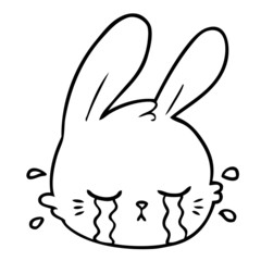 cartoon rabbit face crying