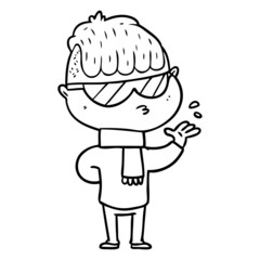 cartoon boy wearing sunglasses