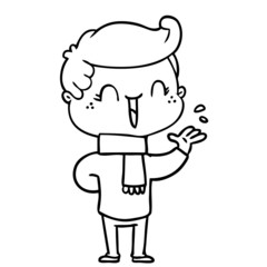 cartoon laughing boy