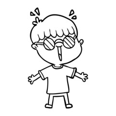 cartoon boy wearing spectacles