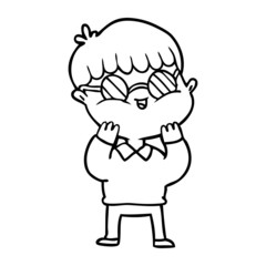 cartoon boy wearing spectacles