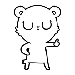 peaceful cartoon bear cub