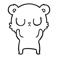 peaceful cartoon bear