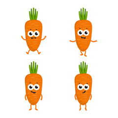 set with cartoon carrots