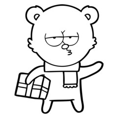 christmas polar bear cartoon