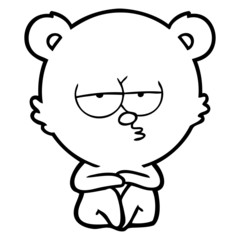 bored polar bear sitting cartoon