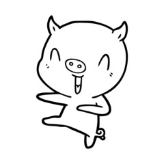 cartoon pig dancing