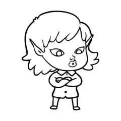 pretty cartoon elf girl