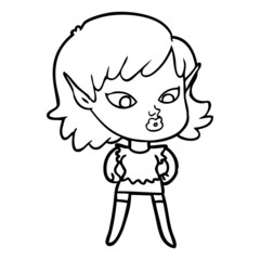 pretty cartoon elf girl