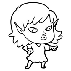 pretty cartoon elf girl