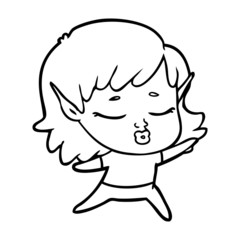 pretty cartoon elf girl
