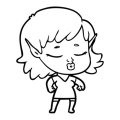 pretty cartoon elf girl