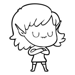 happy cartoon elf girl