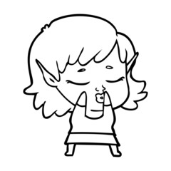 pretty cartoon elf girl