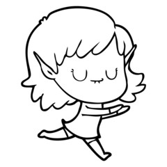 happy cartoon elf girl posing