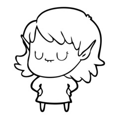 happy cartoon elf girl