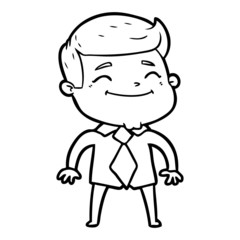 happy cartoon businessman