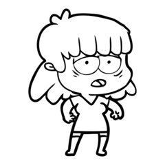 Obraz premium cartoon tired woman