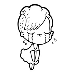 cartoon crying girl
