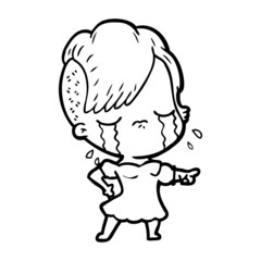 cartoon crying girl
