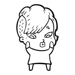 cartoon surprised girl