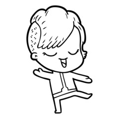 Obraz premium happy cartoon girl