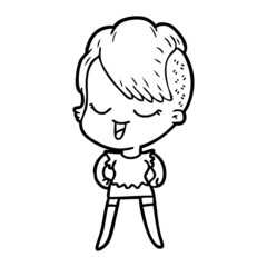happy cartoon girl