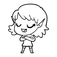 Obraz premium happy cartoon elf girl