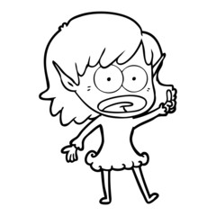 cartoon shocked elf girl