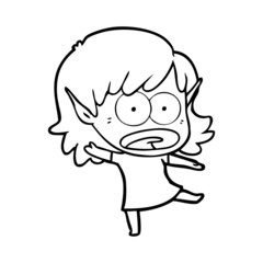 cartoon shocked elf girl