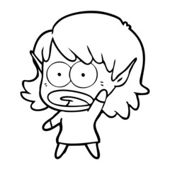 cartoon shocked elf girl
