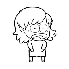 cartoon shocked elf girl