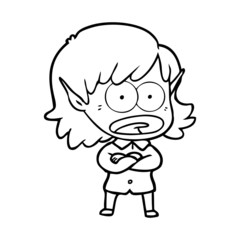 cartoon shocked elf girl