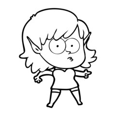 cartoon shocked elf girl