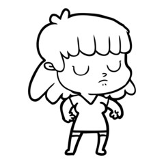 cartoon indifferent woman