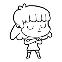 cartoon indifferent woman