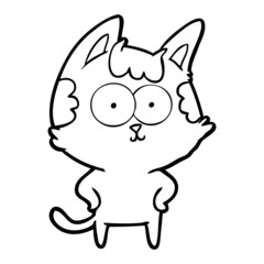 happy cartoon cat