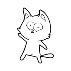 cartoon cat waving