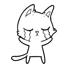 crying cartoon cat