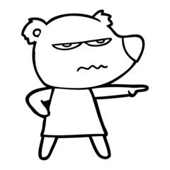 cartoon angry bear polar girl pointing