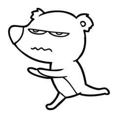 angry bear cartoon running