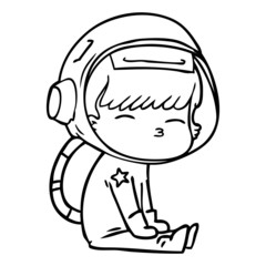 cartoon curious astronaut