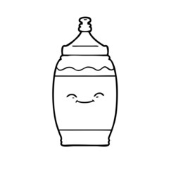 cartoon happy water bottle