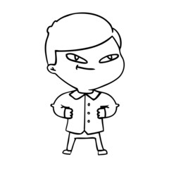 cartoon confident man