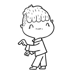 cartoon friendly boy