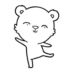 happy cartoon polar bear dancing