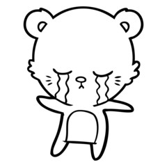 crying cartoon polar bear