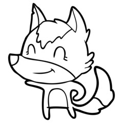 friendly cartoon wolf
